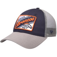 Men's Denver Broncos NFL Pro Line by Fanatics Branded Navy/Gray Road Trip Trucker Adjustable Snapback Hat 2760602